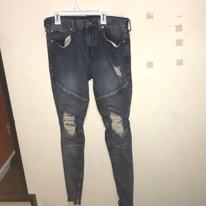 Pacsun Stacked skinny biker jeans